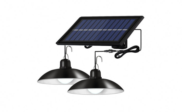 Set panou solar cu 2 becuri LED cu aplica telecomanda 50W - Lampi Solare