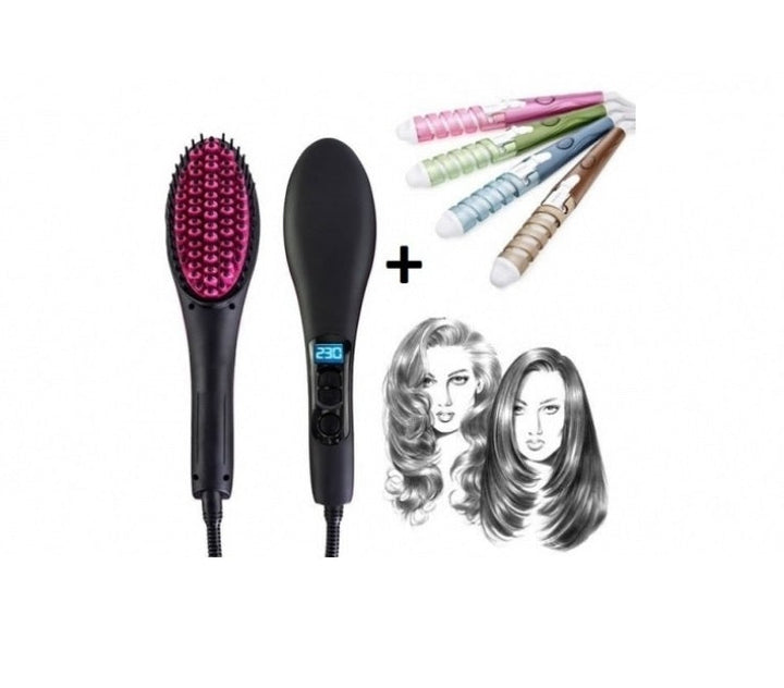 Set: Perie de indreptat parul Simply Straight Artifact + Ondulator ceramic pentru bucle - Articole Femei