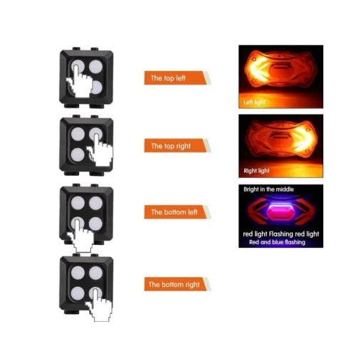 Stop spate bicicleta KXK-03 cu telecomanda si semnalizare - Articole Auto si Moto