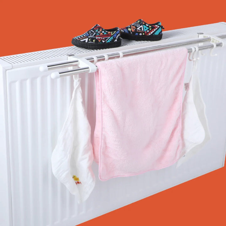 Suport dublu pentru uscare rufe cu prindere pe calorifer 60cm - Articole Casa