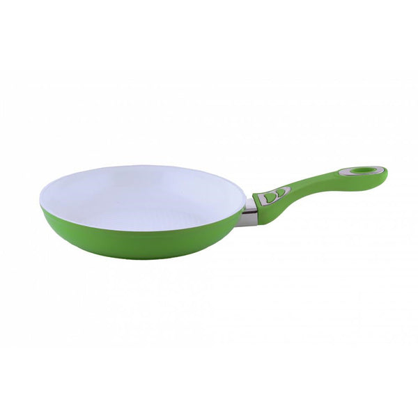 Tigaie ceramica Ertone ERT-MN 322 maner silicon detasabil dimensiune 22 cm design ergonomic eco cooking Alb/Verde