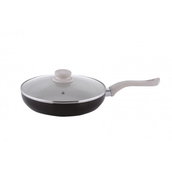 Tigaie ceramica Ertone MN-822 22 cm capac sticla inclus