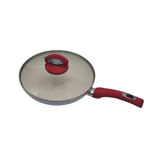 Tigaie din ceramica Hausberg HB-H716AB diametru de 24cm Alb-Rosu
