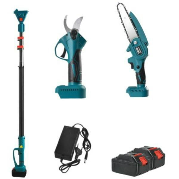 Set Fierăstrău Electric Multifuncțional cu Doi Acumulatori– Portabil Telescopic și cu Baterii Reîncărcabile Ideal