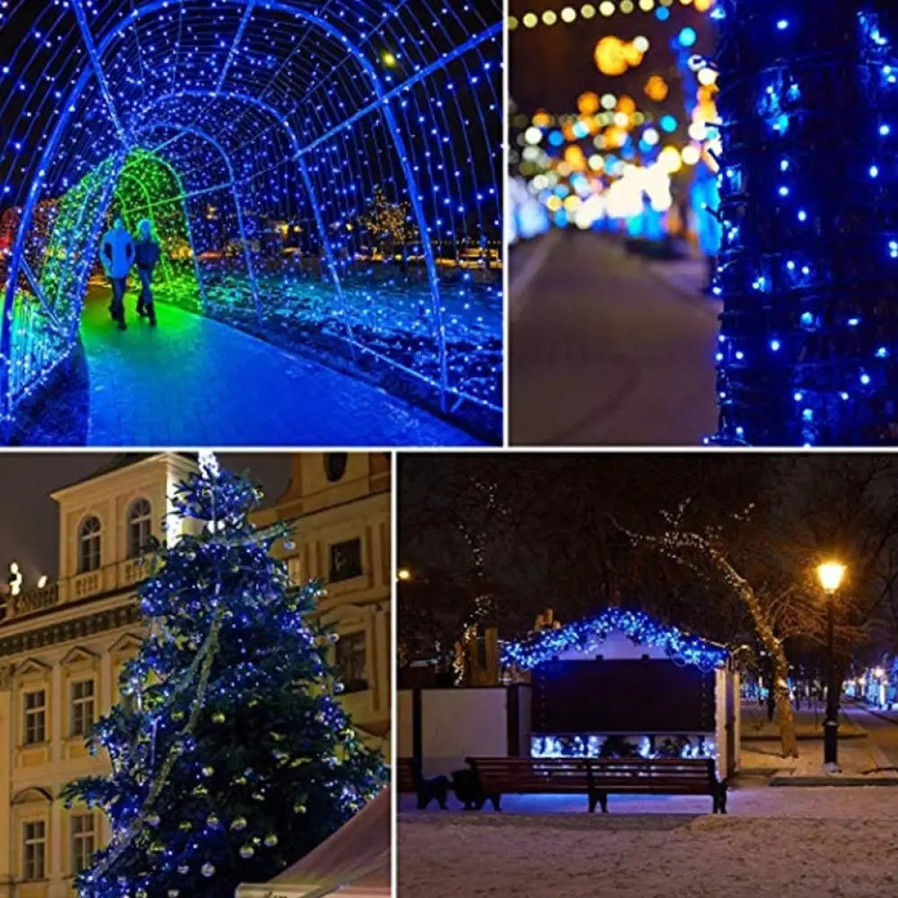 Instalatie cu Incarcare Solara 50 metri 500 led - Albastru