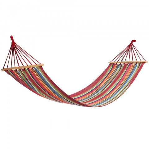 Set 2 x Hamac: Hamac Tip Scaun cu Bara de Lemn + Hamac Colorat cu Doua Bare din Lemn