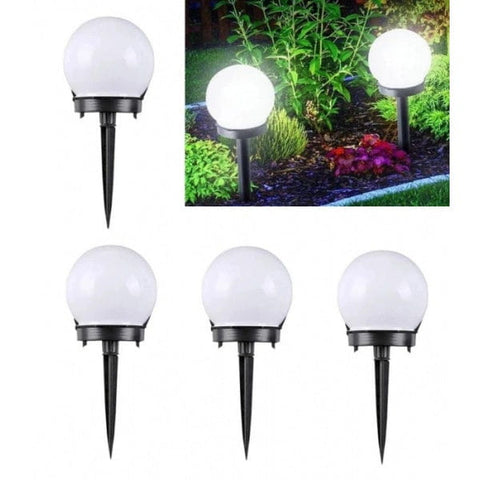 Set 5 lampa cu incarcare solara tip glob pentru gradina, rezistenta la apa, 33 cm