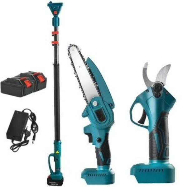 Set Fierăstrău Electric Multifuncțional cu Doi Acumulatori– Portabil Telescopic și cu Baterii Reîncărcabile Ideal