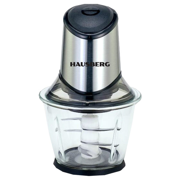 Tocator electric HAUSBERG HB-4507IN 400-500W 1 treapta de viteza 1.2 litri bol din sticla 6 cutite cu lame din otel