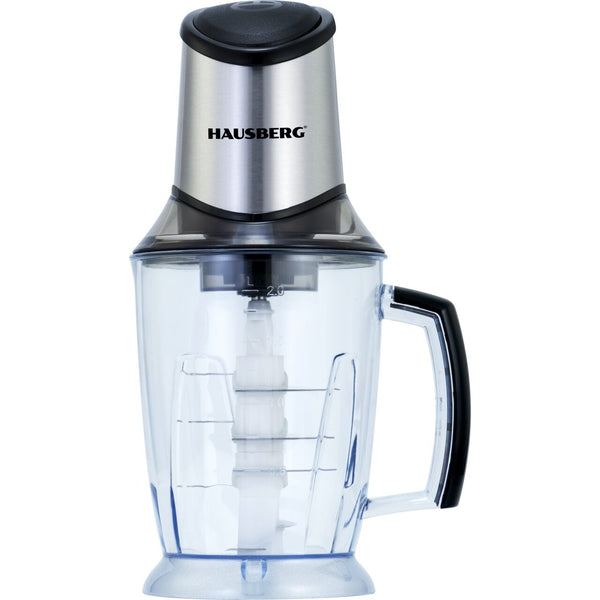 Tocator electric HAUSBERG HB-4508IN 500-700W 1 treapta de viteza 2 litri bol din plastic 8 cutite cu lame din otel