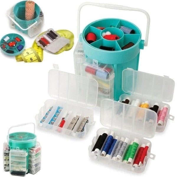 Trusa de cusut si croitorie portabila cu 210 accesorii - Articole Casa