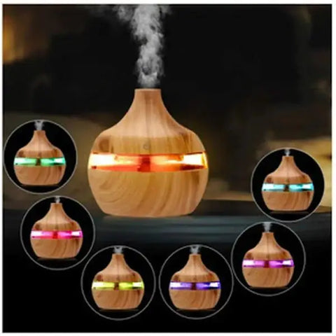 Difuzor aromaterapie din lemn cu LED culoare schimbătoare și beneficii pentru sănătate