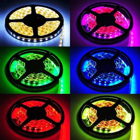 Banda Led Rgb Pentru Iluminare Cu Banda Adeziva Si Telecomanda 5 Metri