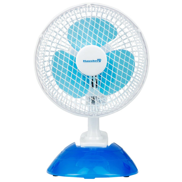 Ventilator birou Hausberg HB5550 15W-20W 15 cm 2 viteze alb-albastru
