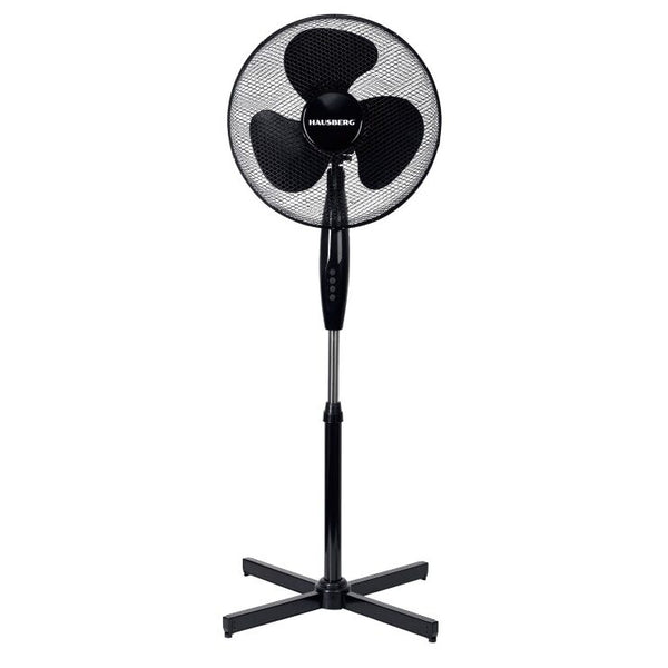 Ventilator cu picior 16 inch HAUSBERG HB5100NG 40–55W 3 viteze oscilatie 80 grade motor silentios reglabil