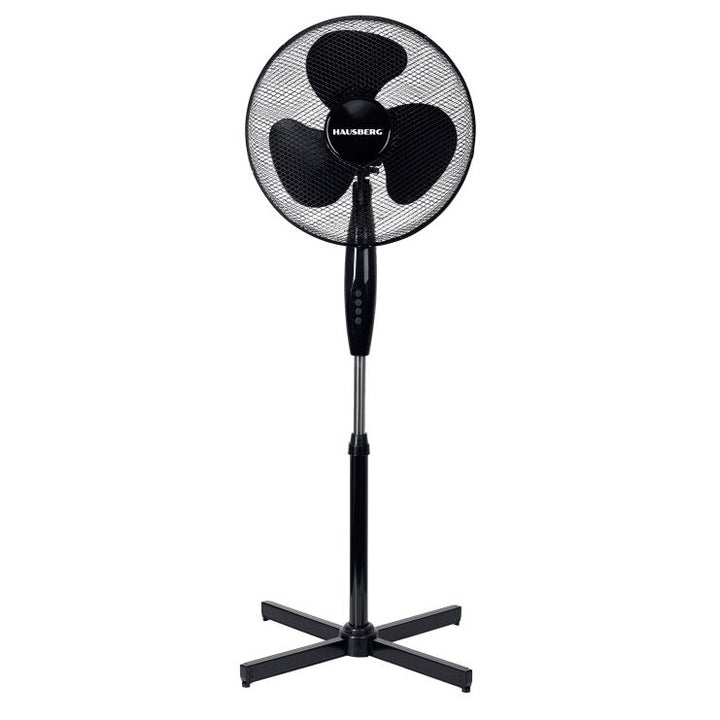 Ventilator cu picior 16 inch HAUSBERG HB5100NG 40–55W 3 viteze oscilatie 80 grade motor silentios reglabil