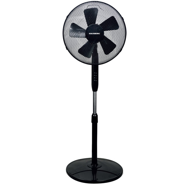 Ventilator cu picior Hausberg HB-5200 Speed 40W-55W 40 cm 3 viteze timer 1-2 ore oscilatie inaltime reglabila negru